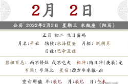 二零二一年农历正月初二,2022年农历正月初二是几月几号