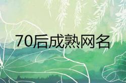 适合70后网名,70后成熟网名能带来好运的有哪些