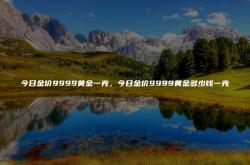 黄金今日999.9金价多少一克,今日金价9999黄金一克，今日金价9999黄金多少钱一克