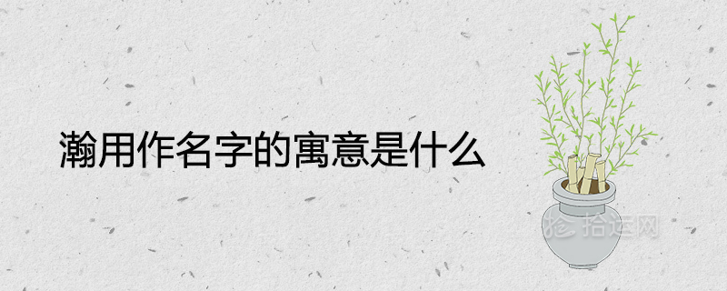 瀚用作名字的寓意是什么