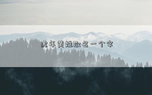 虎年黄姓取名一个字