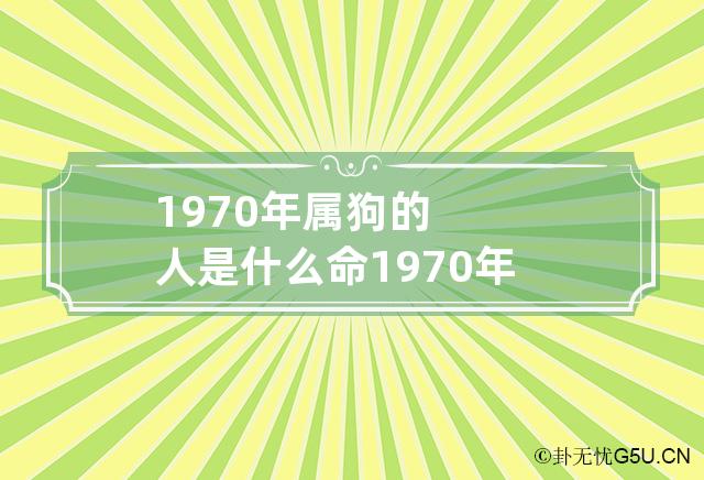 1970年属狗的人是什么命 1970年属狗是啥命