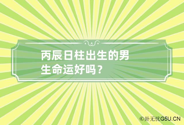 丙辰日柱出生的男生命运好吗？