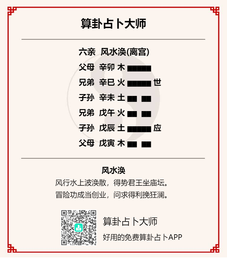周易风水涣卦六爻详解，风水涣卦能预测哪些事情？插图
