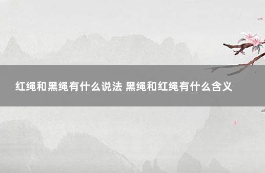 红绳和黑绳有什么说法 黑绳和红绳有什么含义