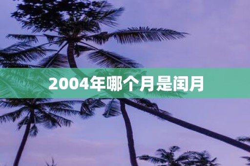 2004年哪个月是闰月