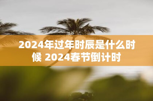 2024年过年时辰是什么时候 2024春节倒计时