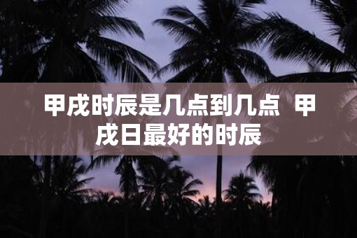 甲戌时辰是几点到几点  甲戌日最好的时辰