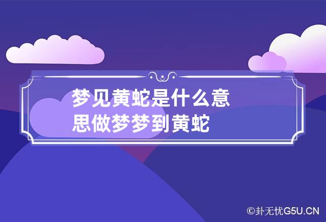 梦见黄蛇是什么意思 做梦梦到黄蛇