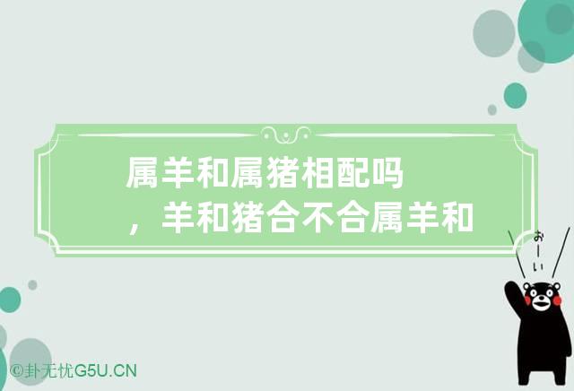 属羊和属猪相配吗，羊和猪合不合 属羊和属猪的合吗