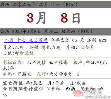 2023年农历二月十八,2023年农历二月十七日子怎么样